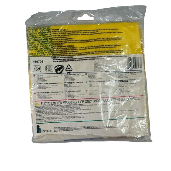 Vintage Intex The Wet Set 1997 Mat Pool Float 72" x 27" NEW OLD STOCK- Yellow - Picture 8 of 8